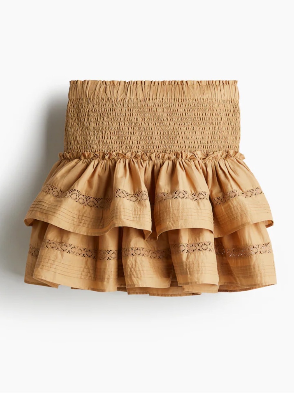 NWT H&M Smocked Tiered Mini Skirt